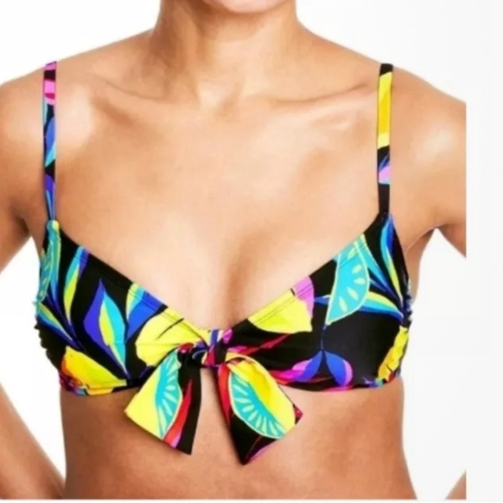 Tabitha Brown for Target Bikini Lemon Print Top‎ Size Medium Padded